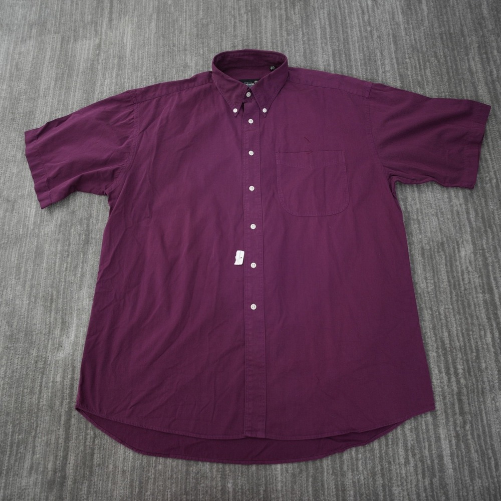 Vintage‎ Chino Shirt by Evergreen Expert Men Button Down Purple Solid New Large